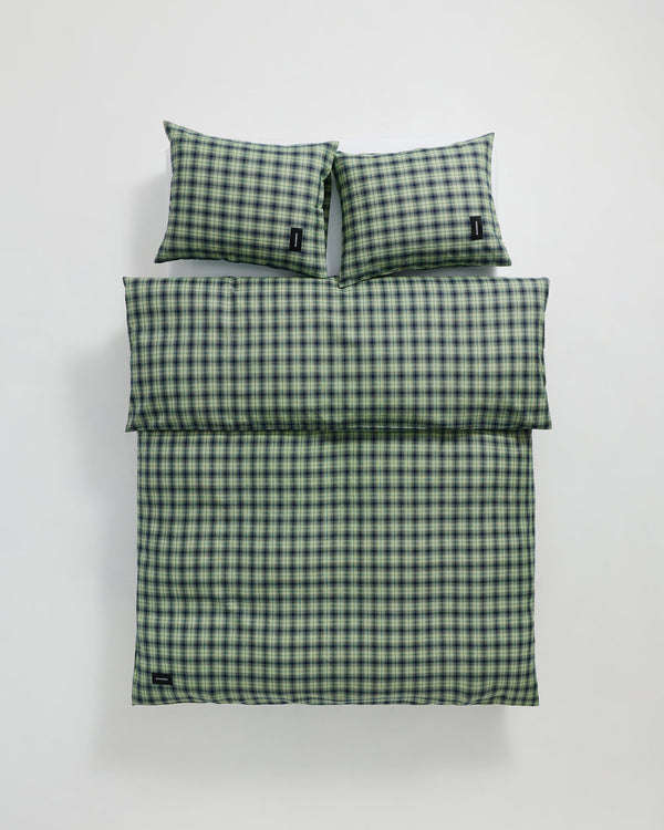 Rodeo duvet cover | Neon yellow check Oxford